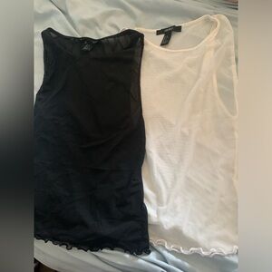 2 FOREVER 21 SHEER LAYERING TANK TOPS 15”-17.5” PTP